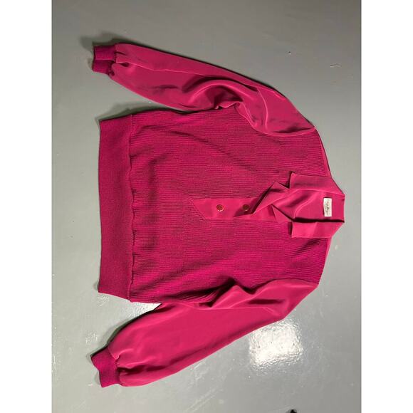 Philippe Marques Petites Long Sleeve Fuchsia Vintage Blouse Size 10 - Picture 3 of 7